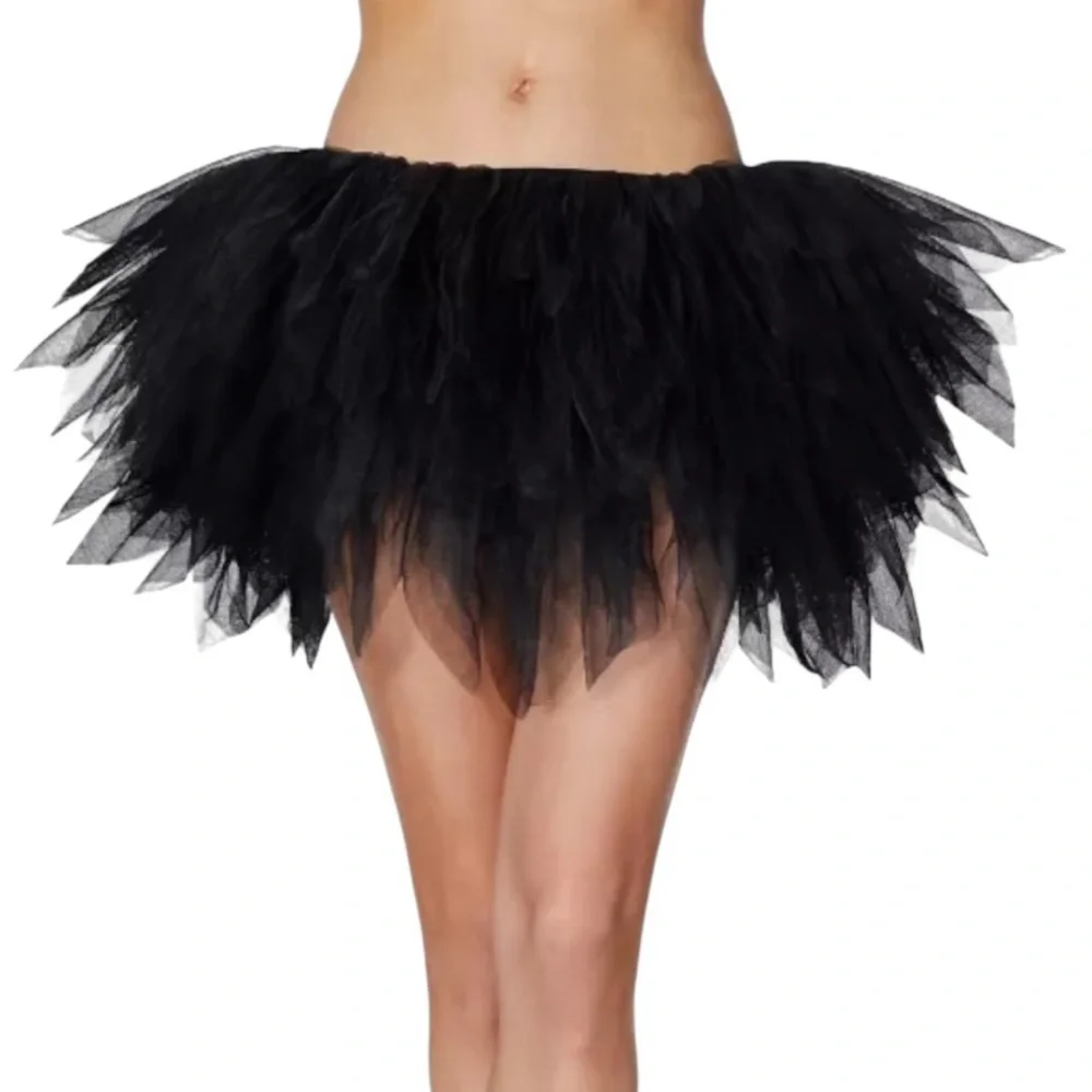 Spirit Halloween Black Shredded Short Tutu One Size Fits Most